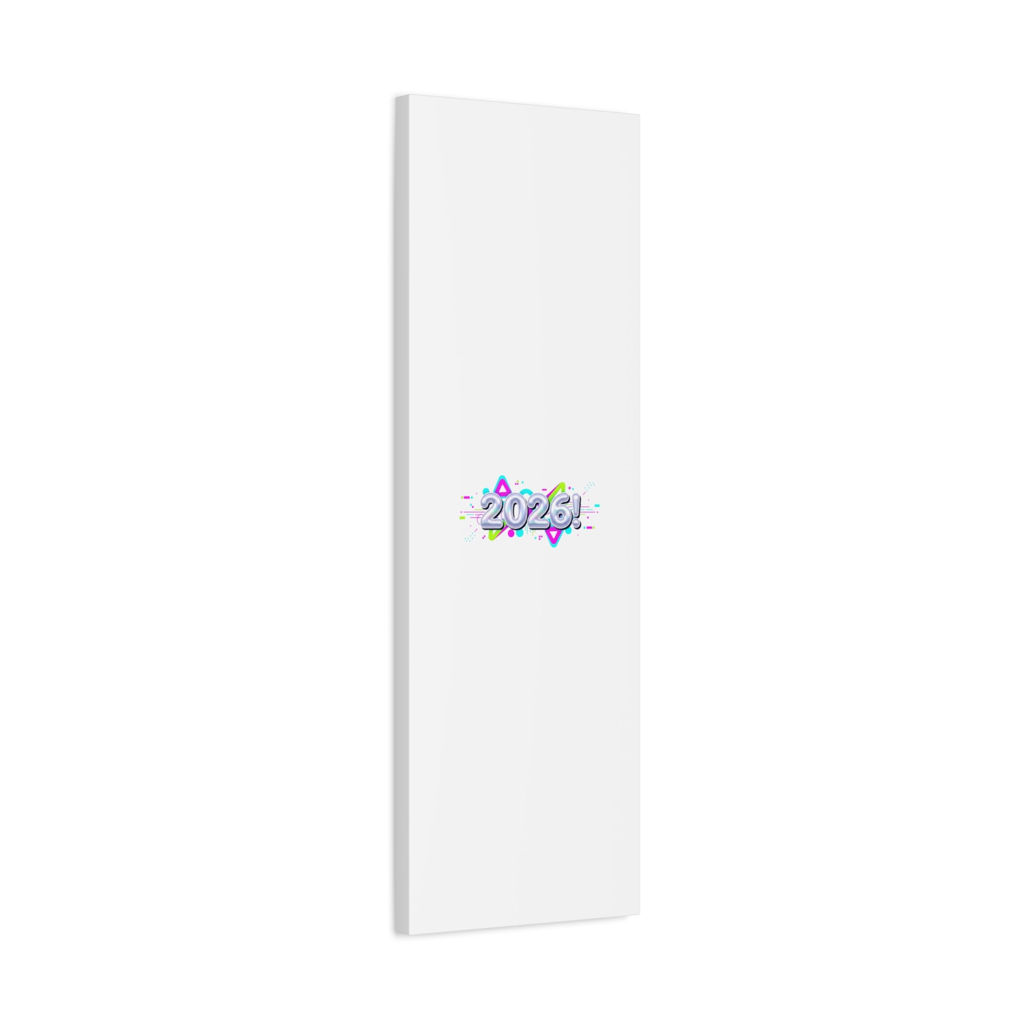 2026 Chrome Bubble Text Canvas | Y2K Cyber Holo, Retro Tech Print