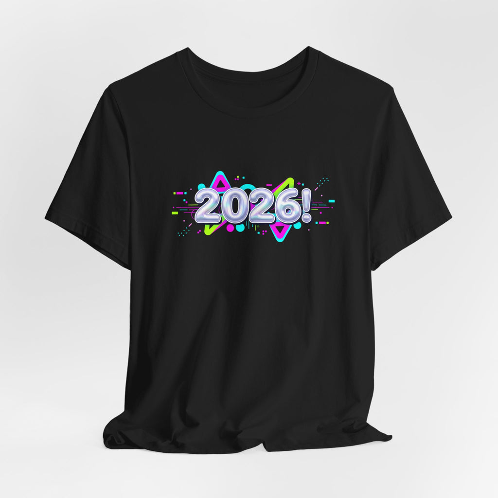 2026 Chrome Holo Tee | Y2K Cyber Nostalgia, Retro Tech Print