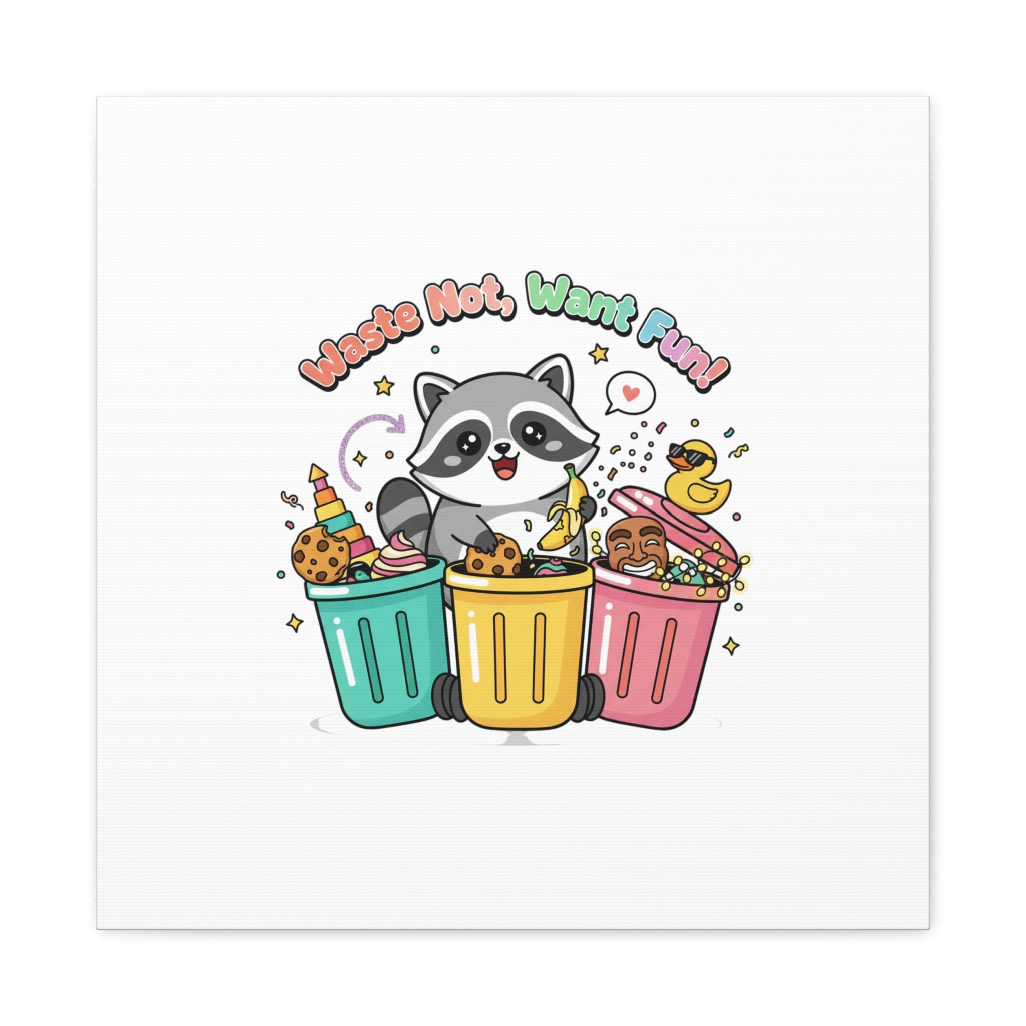 Trash Panda Holiday Canvas | Cute Raccoon Trash-Mas Art, Festive Meme Print