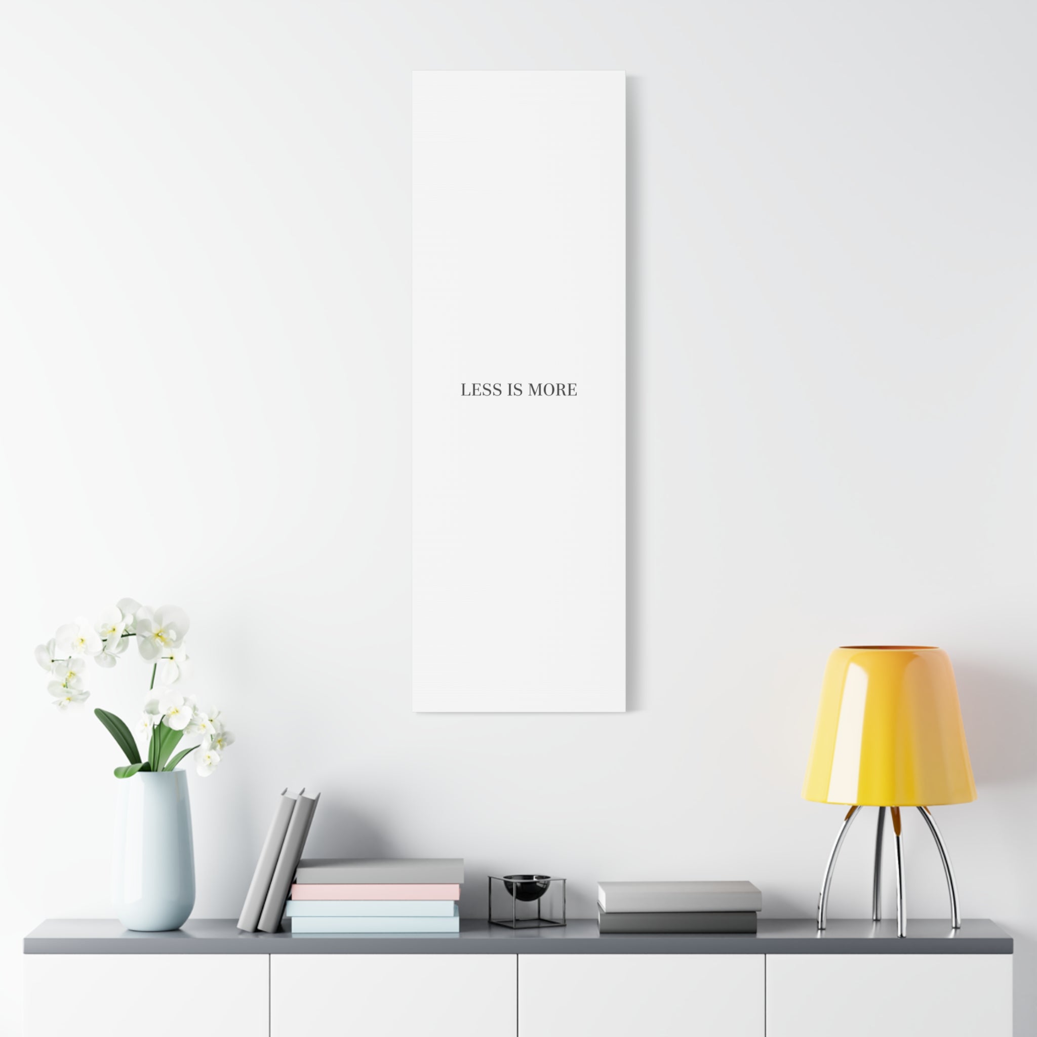 Less Is More Canvas | Minimal Quote Typography, Clean Serif Wall Art